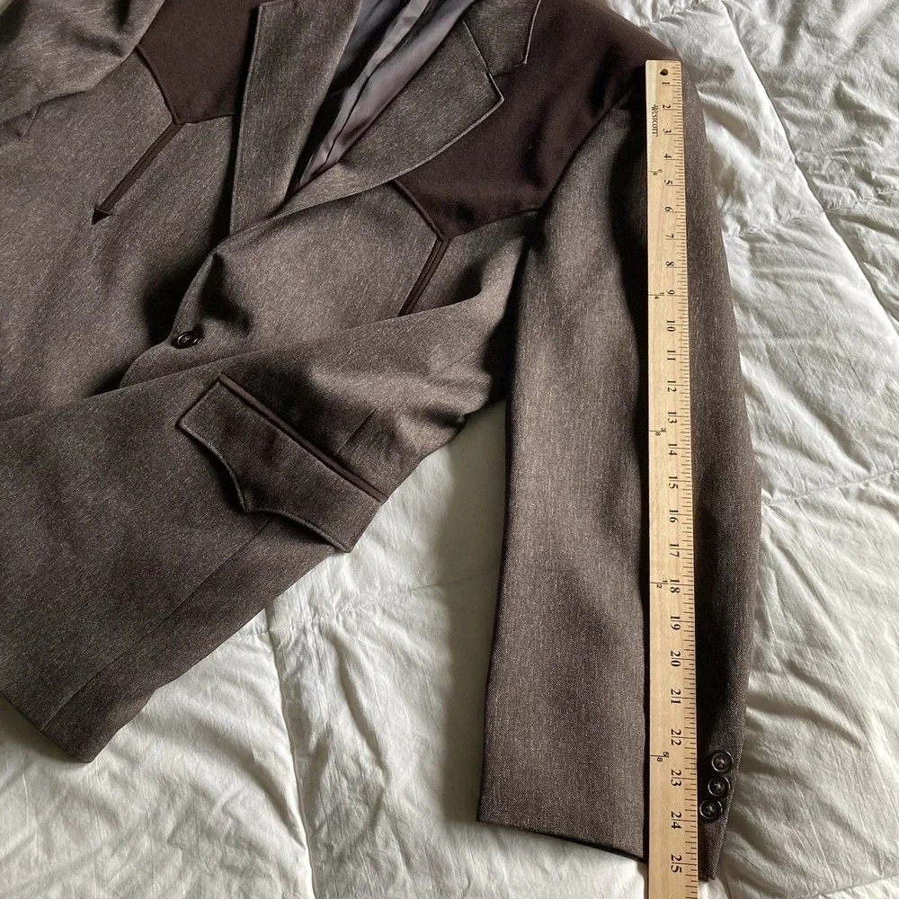 Circle S Boise Western Suit Coat Jacket Chestnut Brown Mens 48R Cowboy Rodeo EUC - Picture 16 of 16
